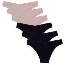 Kit 6 Calcinhas Tanga Sem Costura Poliamida Huxter Colors