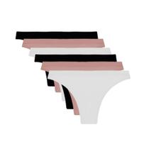 Kit 6 Calcinhas Trifil C04403/4403 Tangas - Preto/Branco/Chocolate