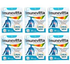Kit 6 Cálcio Mdk Magnésio Vitamina D K 60 Cáps. Imunevitta Kit 6 Cálcio Mdk Magnésio Vitamina D K 60 Cáps. Imunevitta