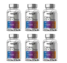 Kit 6 Calcio Vitamina D3 + Zinco 60 Cápsulas. Katigua