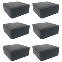 Kit 6 Calços De Borracha Maciços 100x100x38mm Antivibração Impacto Borrachas Londrina
