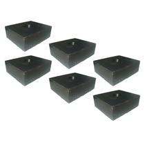 Kit 6 Calços De Borracha Maciços 190x160x65mm Com Lona Antivibração Impacto Borrachas Londrina