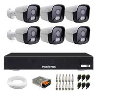 Kit 6 Câm Segurança Full Hd Color Dvr 8ch Intelbras
