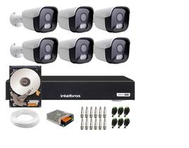 Kit 6 Câm Segurança Full Hd Full Color Dvr 8ch Intelbras C/ Hd