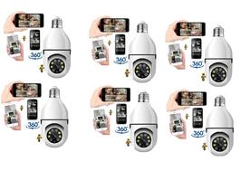 Kit 6 Camera Ip Segurança Lampada Yoosee Panoramica Wifi1080 Espia