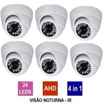 Kit 6 CÂMERA Segurança DOME Visão Noturna AHD 1080p Alcance 30m