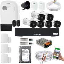 Kit 6 Câmeras 1120B Dvr Intelbras + kit Alarme+ivp 2000+xas 4010 + HD 4TB