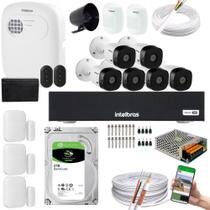 Kit 6 Câmeras 1120B Intelbras Dvr 1008-C + kit Alarme+ivp 2000+xas 4010 + HD 2TB
