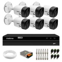 Kit 6 Câmeras Bullet VHC 1120 B HDCVI HD 720P IP66 Visão Noturna 20M Intelbras + DVR MHDX 1208 com 8 Canais Multi HD Intelbras