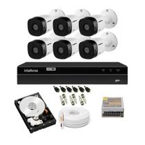 Kit 6 Câmeras Bullet Vhd 1220 B Intelbras Dvr 8 Canais C/ Hd