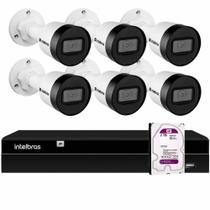 Kit 6 Câmeras de Segurança Bullet Intelbras Full HD 1080p VIP 1230 B G4 + NVR Intelbras Digital Video 8 Canais Recorder NVD 1408 4K