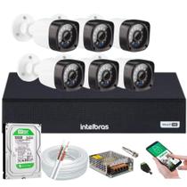 Kit 6 Câmeras de Segurança hd Dvr 8Ch Intelbras c/hd 500gb