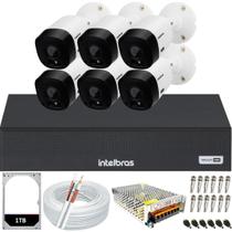 Kit 6 Câmeras de Segurança Intelbras Bullet Vhl 1120b Dvr 8 canais multi hd 1TB