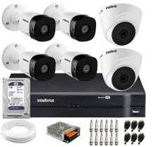 Kit 6 Câmeras de Segurança Intelbras Completo Dvr 8 ch + 6 Câmeras 1120B + Hd 1Tb