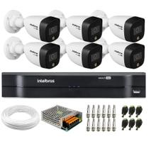 Kit 6 Câmeras de Segurança Intelbras VHD 1220 B Color Full HD 1080p 20m Infra 2MP DVR MHDX MULTI HD