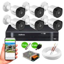 Kit 6 Câmeras de Segurança Intelbras vhd 3120 B Metal HD 720p 20m Infra dvr 1108 Lite Intelbras