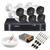 Kit 6 Câmeras de Segurança Intelbras VHD 3130 B G6 HD 720p Metal + DVR MHDX 1108 8 Canais Intelbras