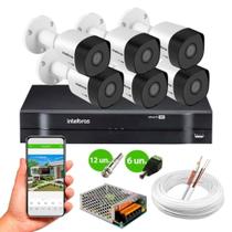 Kit 6 Câmeras de Segurança Intelbras VHD 3130 B G6 HD 720p Metal + DVR MHDX 1108 8 Canais Intelbras