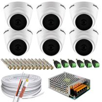 Kit 6 Câmeras de segurança Intelbras Vhl 1120d + 1 Fontes 10amp 12v + Cabo e Conectores