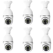 kit 6 cameras de segurança smart wifi 360º full hd para escritorio casa baba imagem no celular lampada infravermelho giratorio sensor de movimentos