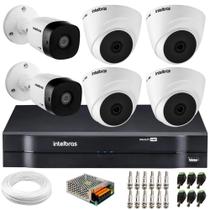 Kit 6 Câmeras de Segurança vhd 1010 Dome + vhd 1010 Bullet HD 720p 1MP Lente 3.6 mm + dvr mhdx 1108