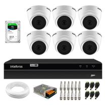 Kit 6 Câmeras Dome Infra VHD 1120 D G7 Intelbras 20m + DVR 8 canais MHDX 1308 Detecção Inteligente de Movimento + HD 2TB