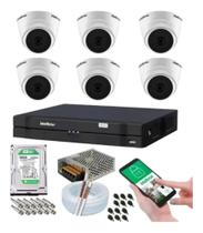 Kit 6 Câmeras Dome Intelbras 1120d Dvr 8 Canais Com Hd Kit 6 Câmeras Dome Intelbras 1120d Dvr 8 Canais Com Hd