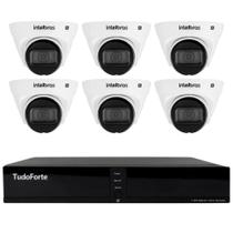 Kit 6 Câmeras Dome VLP 1230 D IP Full HD 1080p IP67 IR 30m Intelbras + DVR Tudo Forte TFHDX 3304 4 Canais