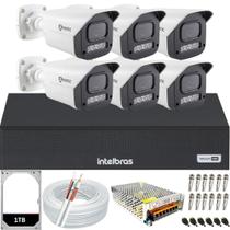 Kit 6 Câmeras Full Color C/Áudio Dvr Intelbras 8 canais 1TB