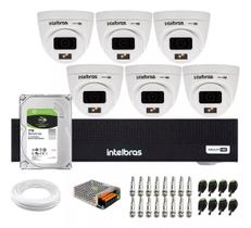 Kit 6 Cameras Full Color Com Audio Intelbras Dvr 8 Canais Mhdx 3008c C/ 1 Tera