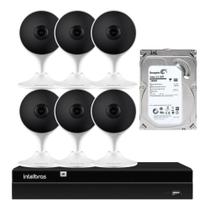 Kit 6 Câmeras Full Hd Im3 Intelbras Branca + Nvr Intelbras 8 Canais C/Hd 500Gb