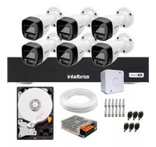 Kit 6 Cameras Intelbras 1120b Full Color, Dvr 8 Canais C/ Hd 500 GB