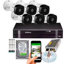 Kit 6 Câmeras Intelbras 1120b Hd Dvr Mhdx Full hd 8 Canais Completo