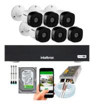 Kit 6 Câmeras Intelbras 1220b Full Hd Dvr Mhdx 8 Canais