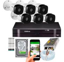 Kit 6 Câmeras Intelbras 1220b Full Hd Dvr Mhdx 8 Canais