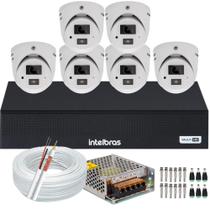 Kit 6 Câmeras Intelbras 3220 D Fullhd Com Áudio Dvr 8 Ch 3008c