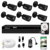 Kit 6 Câmeras Intelbras Black Dvr Multi Hd Mdx 8 Canais