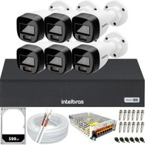 Kit 6 Câmeras Intelbras Cftv 1080p Full Color HD 500GB colorido dia e noite