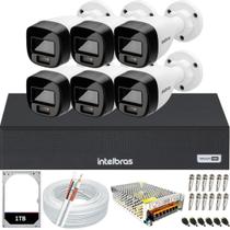 Kit 6 Câmeras Intelbras Full color 1220B Dvr Intelbras Mhdx 3108C hd 1TB colorido 24hrs