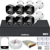Kit 6 Câmeras Intelbras Full Color DVR 8 canais HD 1TB Colorido dia e noite Kit 6 Câmeras Intelbras Full Color DVR 8 canais HD 1TB Colorido dia e noite