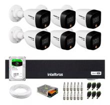 Kit 6 Câmeras Intelbras Fullcolor 1220 Dvr Intelbras Mhdx 3008-C + hd 2TB