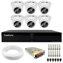 Kit 6 Câmeras Intelbras VHC 1120 D HD 720p Dome Infravermelho de 20 metros Lente 2.8mm + Dvr Tudo Forte TFHDX 3308 Full HD 8 Canais Com App Xmeye