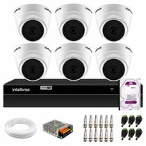 Kit 6 Câmeras Intelbras VHD 1120 Dome G7 HD 720p, Lente 2.8mm, Visão Noturna 20M + DVR Intelbras MHDX 1308 8 Canais Multi HD + HD 1TB Purple