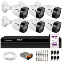 Kit 6 Câmeras Intelbras VHD 1130 B HD 720p com Lente 2.8mm Visão Noturna 30m Resistente à Chuva IP67 + DVR Intelbras MHDX 1308 8 Canais + HD 2TB