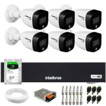 Kit 6 Câmeras Intelbras VHD 1220 B Full Color Bullet Full HD 1080p Multi HD Visão Noturna 20m + Dvr Intelbras MHDX 1008-C 8 Canais + HD 1TB BarraCuda