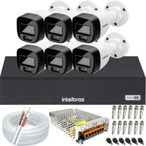 Kit 6 Câmeras Intelbras Vhd 1220 B Full Color Dvr Intelbras Mhdx 1108c colorido dia e noite