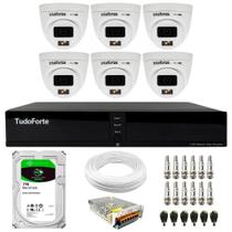 Kit 6 Câmeras Intelbras VHD 1220 D G7 Full Color Full HD Visão Noturna 20m + Dvr Tudo Forte TFHDX 3308 8 Canais Com App Xmeye + HD 1TB BarraCuda