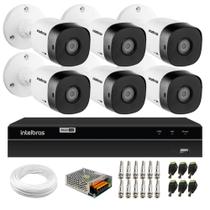 Kit 6 Câmeras Intelbras VHD 1230 B Full HD 1080p Bullet Visão Noturna de 30 metros IP67 + DVR 8 canais MHDX 1308 Detecção Inteligente de Movimento