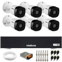 Kit 6 Câmeras Intelbras VHD 1230 B Full HD 1080p Bullet Visão Noturna de 30 metros IP67 + DVR Intelbras MHDX 3108-C 8 Canais