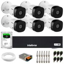 Kit 6 Câmeras Intelbras VHD 1530 B 5 megapixel HDCVI Infra 30m IP67 + DVR Intelbras MHDX 3008-C 8 Canais + HD 1TB BarraCuda